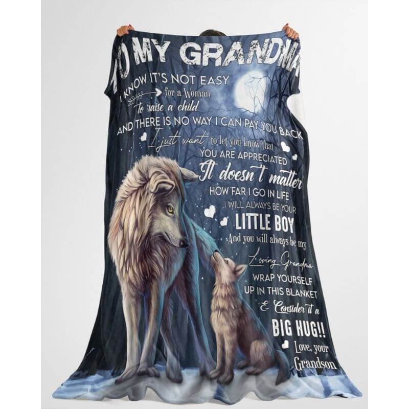 To My Grandma - From Grandson  - A371 - Premium Blanket-Jolura