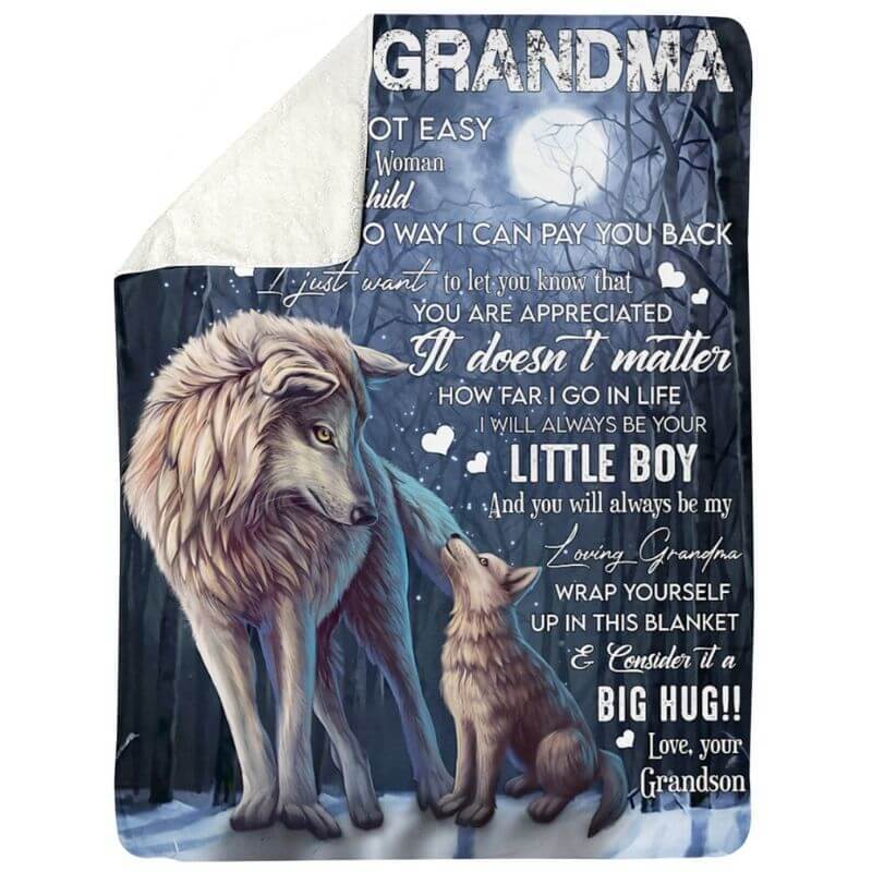 To My Grandma - From Grandson - A371 - Premium Blanket-Jolura