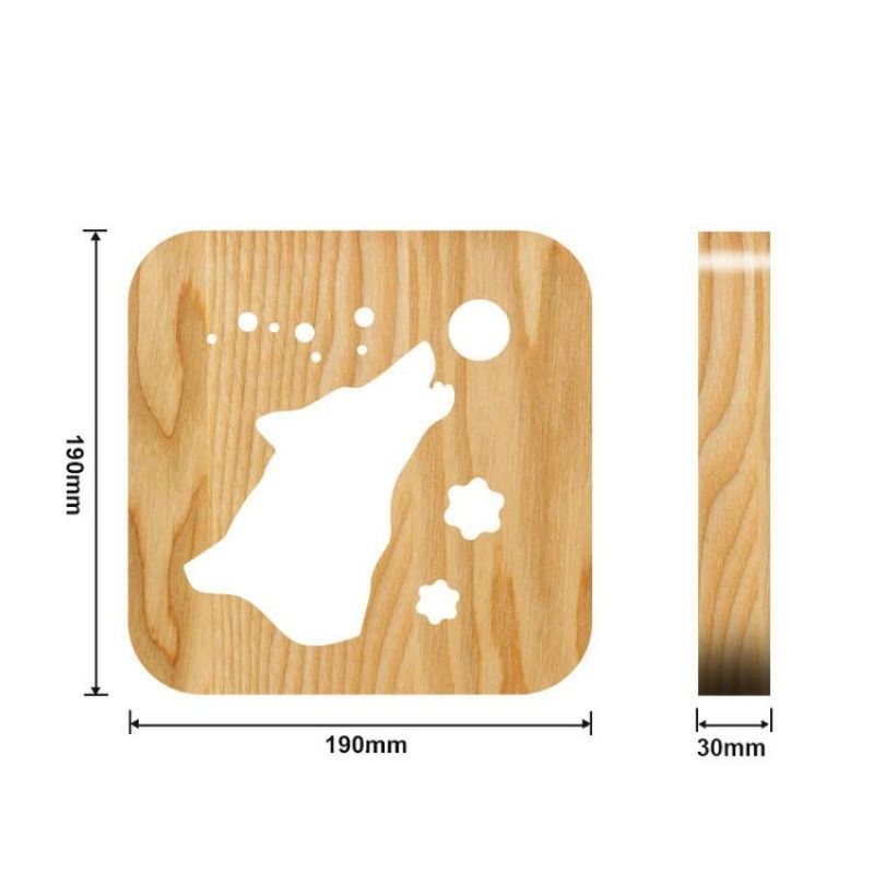 Wolf Wooden Decorative Light-Jolura