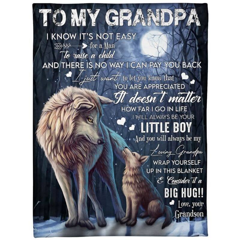 To My Grandpa - From Grandson  - A371 - Premium Blanket-Jolura
