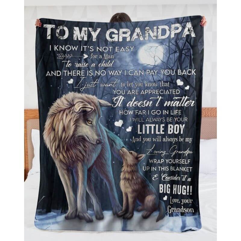 To My Grandpa - From Grandson  - A371 - Premium Blanket-Jolura