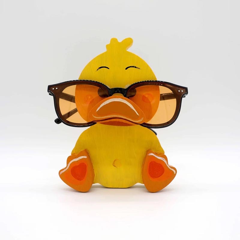 Handmade Glasses Stand F262 Lovely Yellow Duck-Jolura