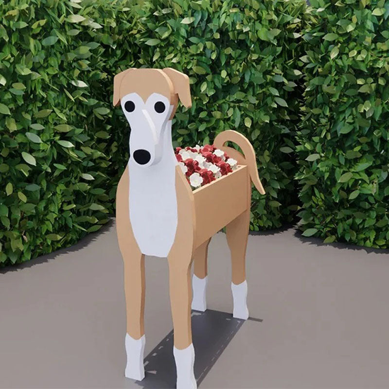 Yellow Greyhound Dog Planter AP088-Jolura