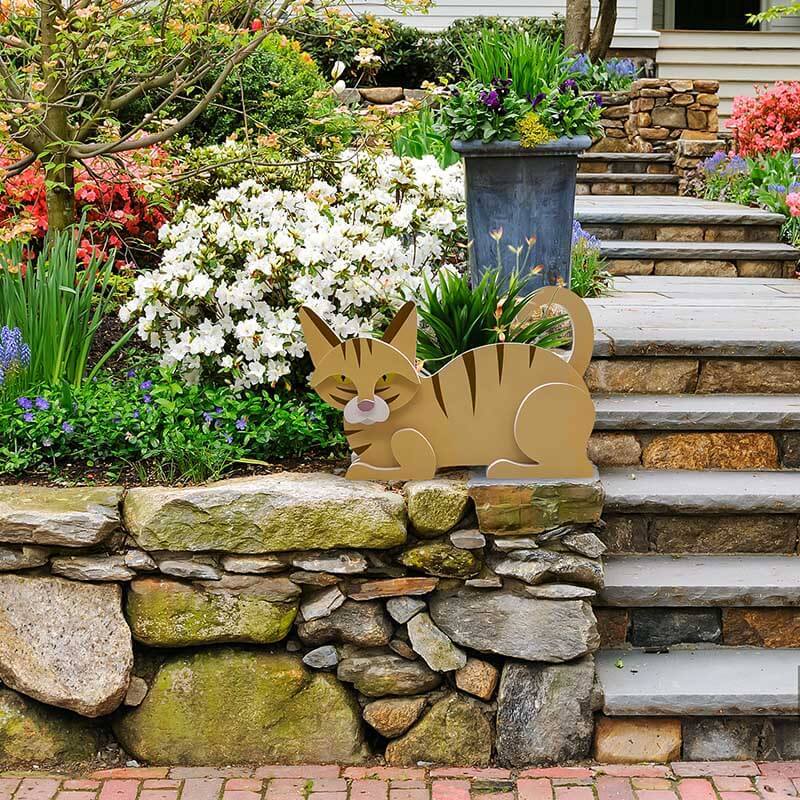 Yellow Cat Planter AP076-Jolura