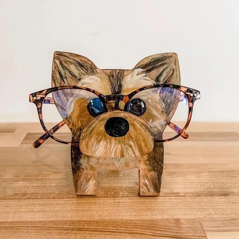 Handmade Glasses Stand F256 Lovely Yorkie-Jolura