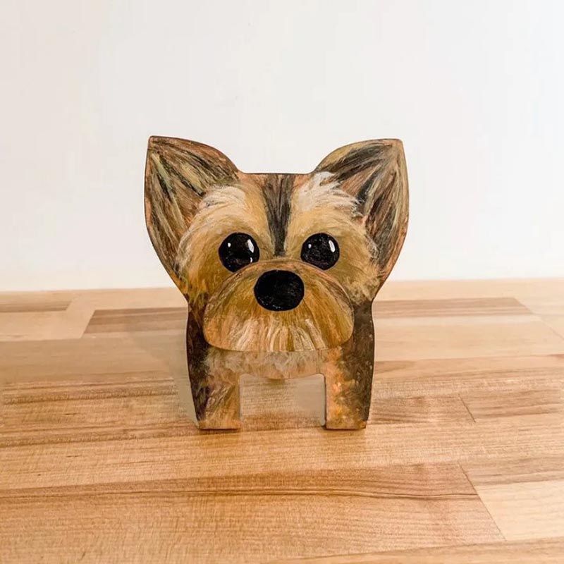 Handmade Glasses Stand F256 Lovely Yorkie-Jolura