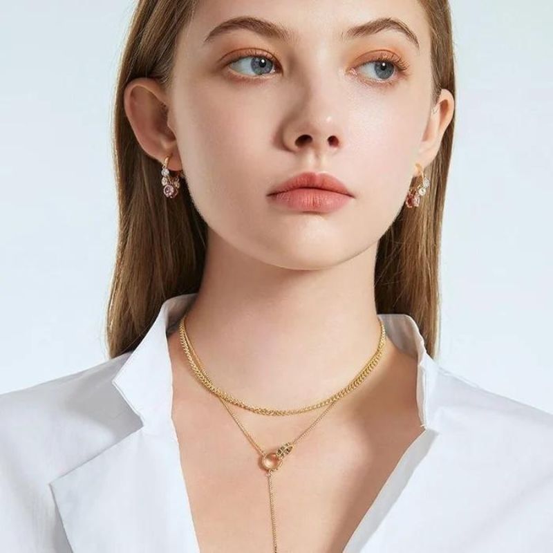 Shiny Colorful Zircon Drop Hoops-Jolura