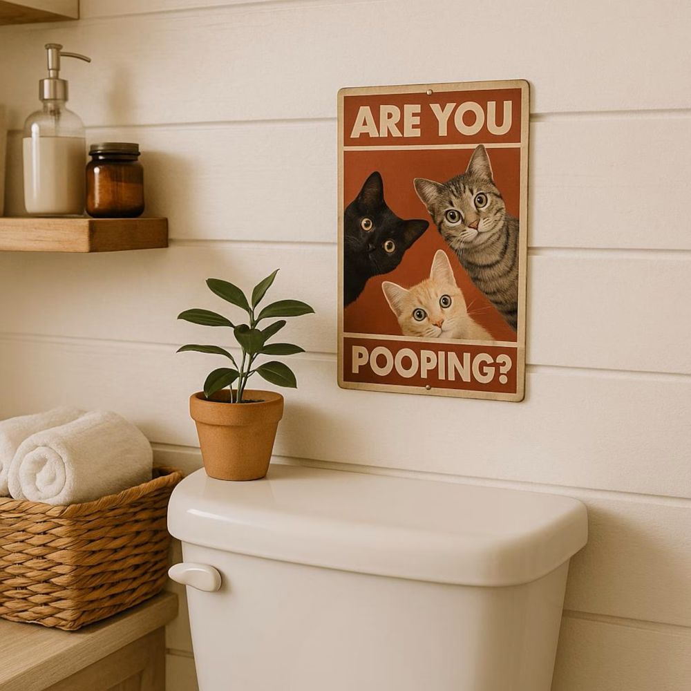 Vintage Black & White Humor Metal Sign