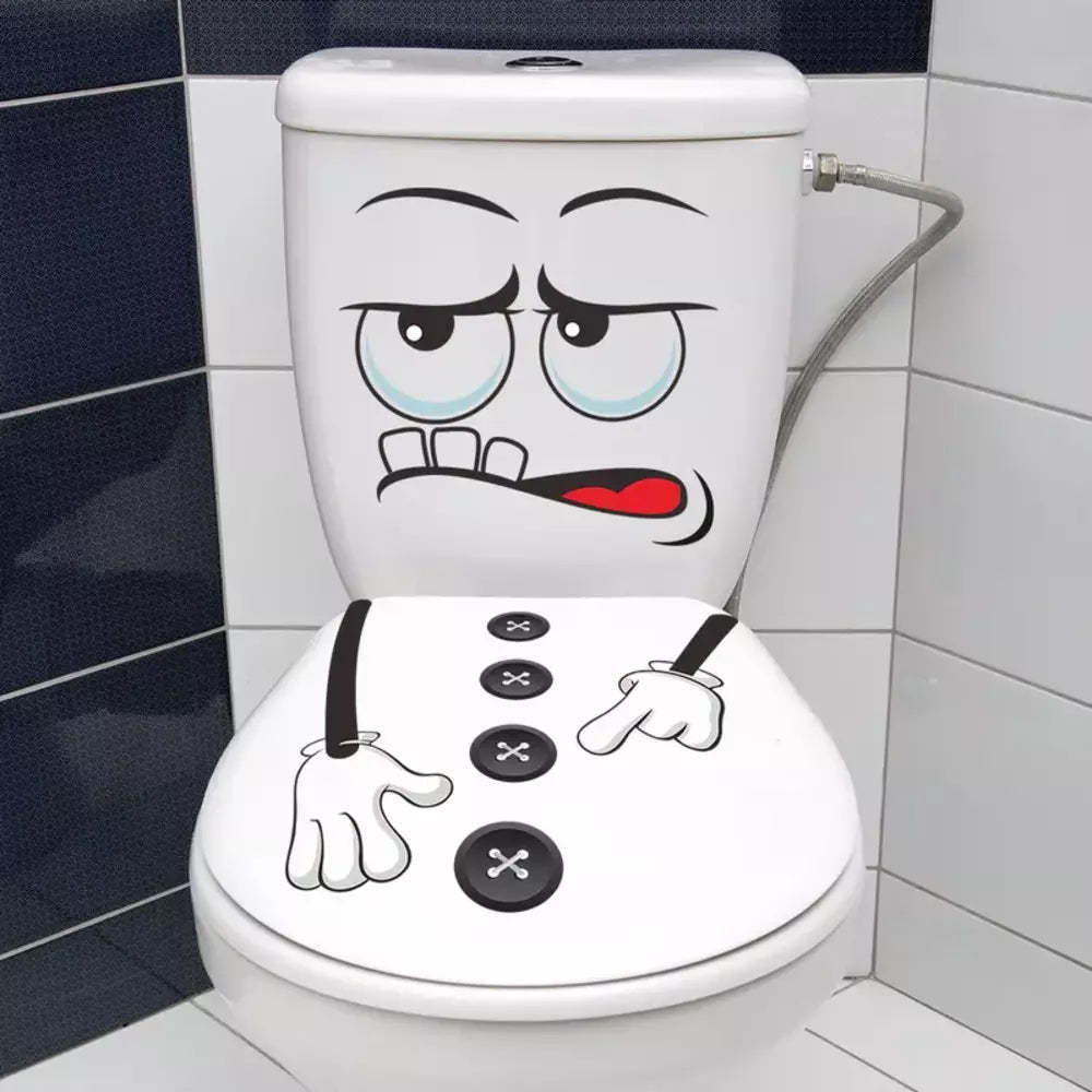 Cartoon face stickers used for bathroom decoration