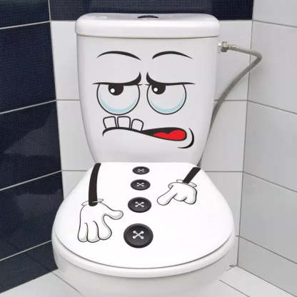 Cartoon face stickers used for bathroom decoration