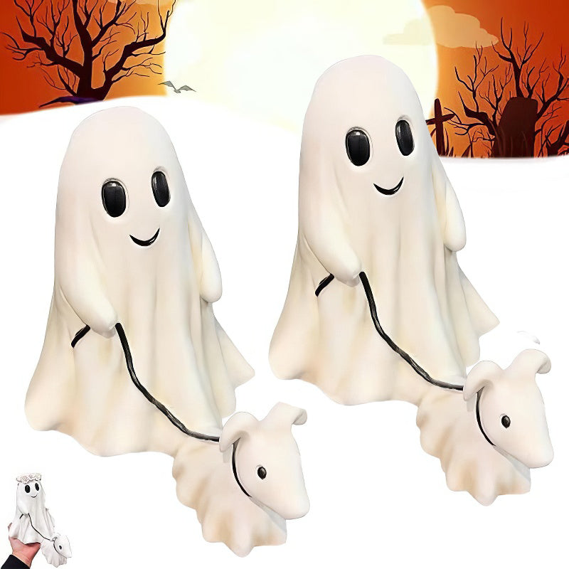 Halloween Ghost Walking Dog Statue-Jolura