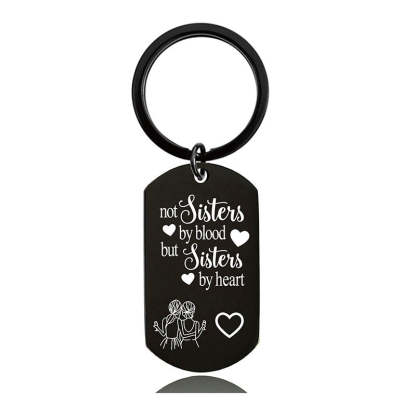 Not Sisters By Blood But Sisters By Heart - Inspirational Keychain - A911-Jolura