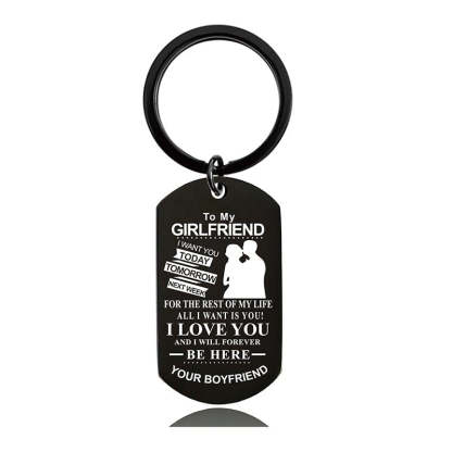To My Girlfriend - I Love You And I Will Forever Be Here - Inspirational Keychain - A913-Jolura