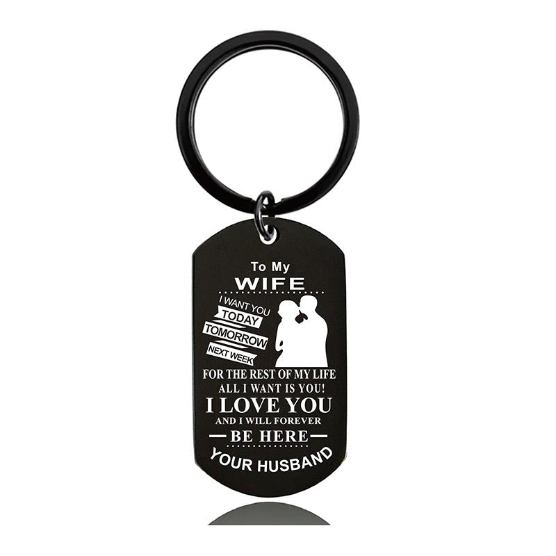 To My Wife - I Love You And I Will Forever Be Here - Inspirational Keychain - A913-Jolura