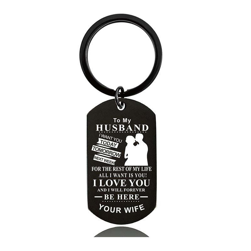 To My Husband - I Love You And I Will Forever Be Here - Inspirational Keychain - A913-Jolura