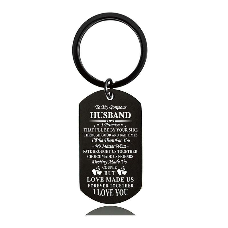 To My Husband - I'll Be By Your Side Through Good And Bad Time - Inspirational Keychain - A915-Jolura