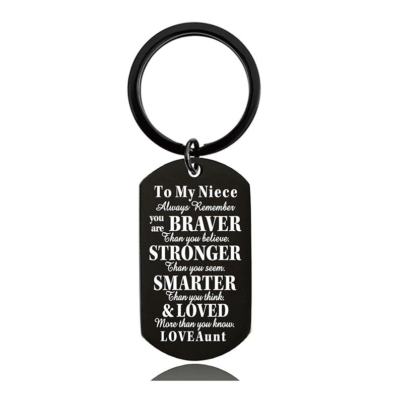 Aunt To Niece - Always Remember You Are Braver Than You Believe - Inspirational Keychain - A918-Jolura