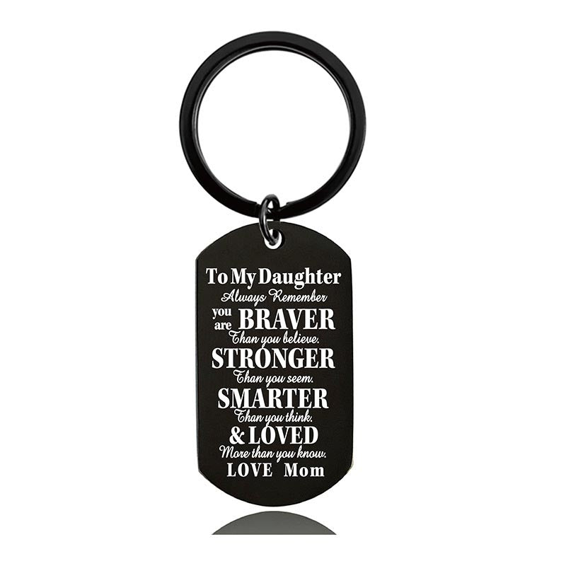 Mom To Daughter - Always Remember You Are Braver Than You Believe - Inspirational Keychain - A918-Jolura