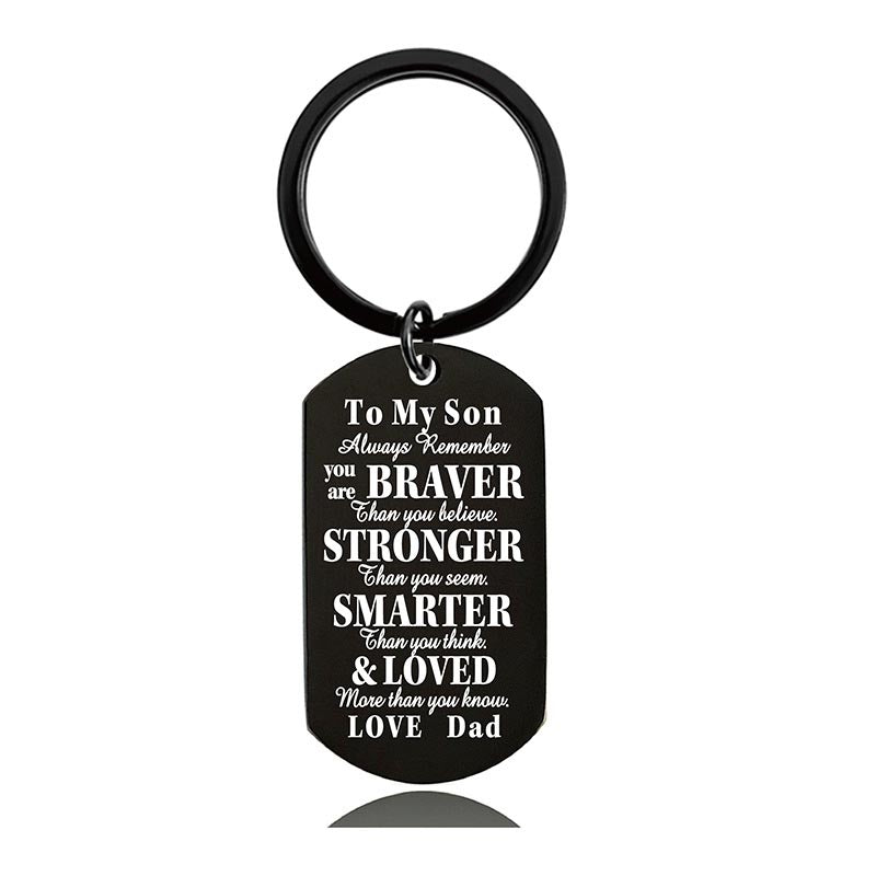 Dad To Son - Always Remember You Are Braver Than You Believe - Inspirational Keychain - A918-Jolura