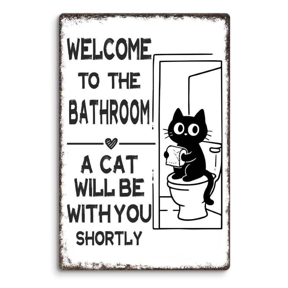 Vintage Black & White Humor Metal Sign