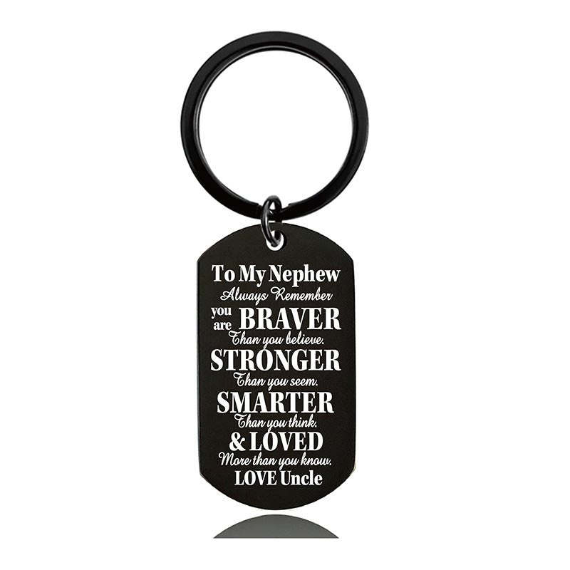 Uncle To Nephew - Always Remember You Are Braver Than You Believe - Inspirational Keychain - A918-Jolura