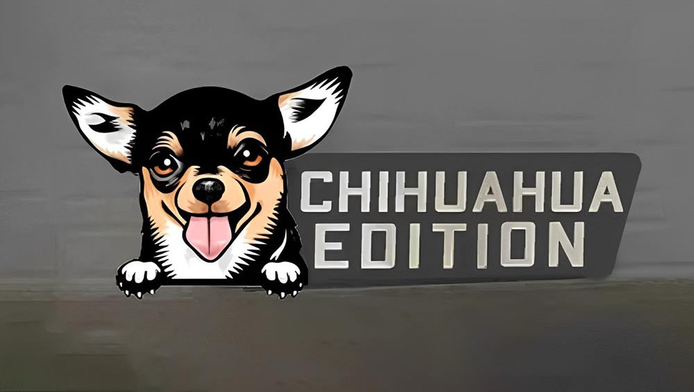 Black Chihuahua Car Badge Laser Cutting Car Emblem CE065-Jolura