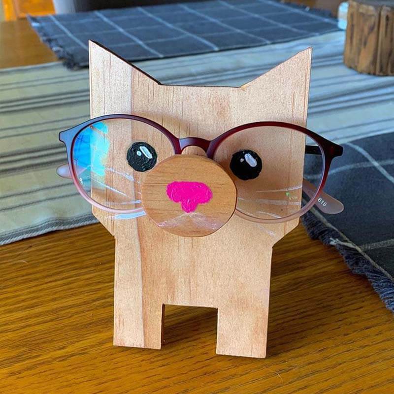 Handmade Glasses Stand F279 Lovely Cat-Jolura