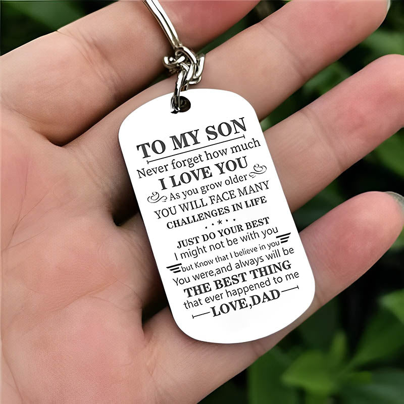 Dad To Son - Just Do Your Best - Inspirational Keychain-Jolura