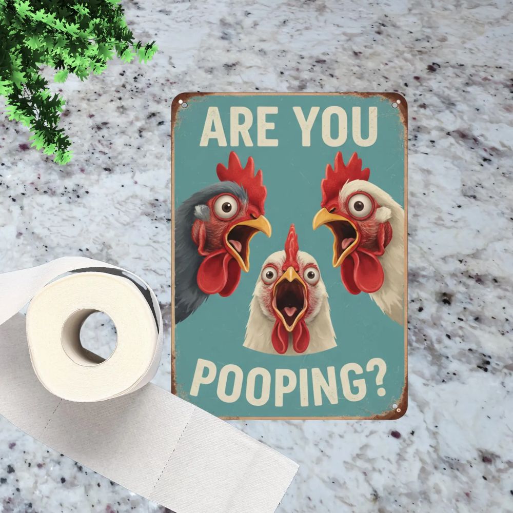 Vintage Black & White Humor Metal Sign