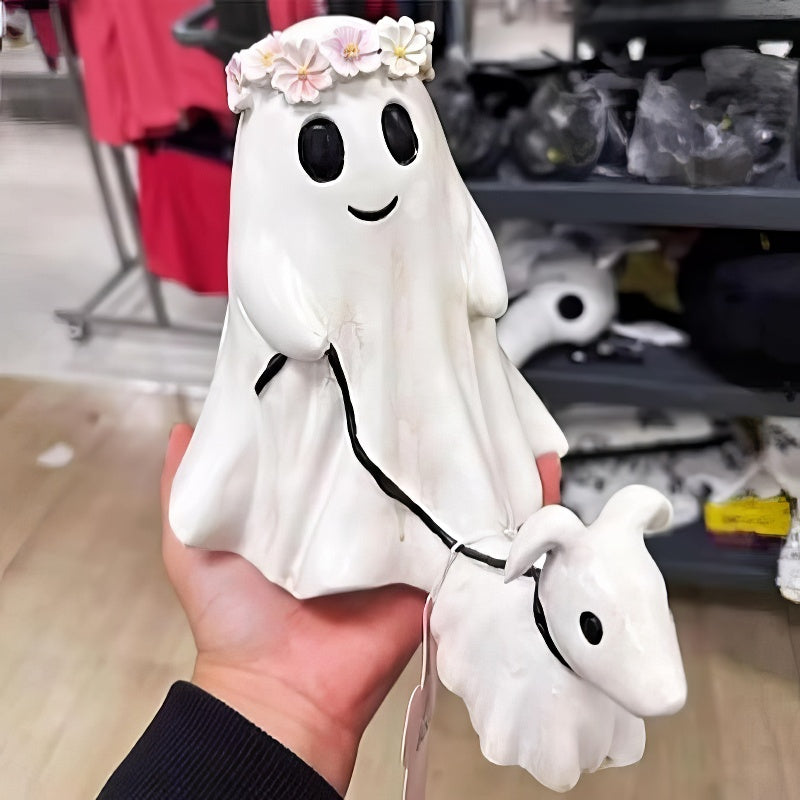 Halloween Ghost Walking Dog Statue-Jolura