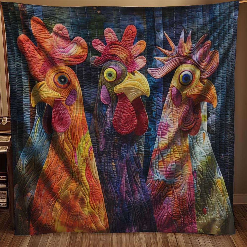 Whimsical Chickens Blanket - J070 - Premium Blanket