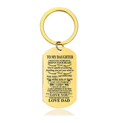 Dad To Daughter - You Will Never Lose - Inspirational Keychain - A909-Jolura