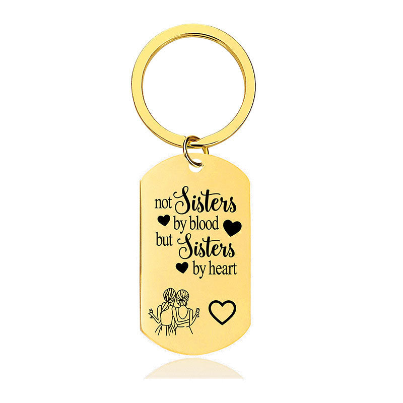 Not Sisters By Blood But Sisters By Heart - Inspirational Keychain - A911-Jolura