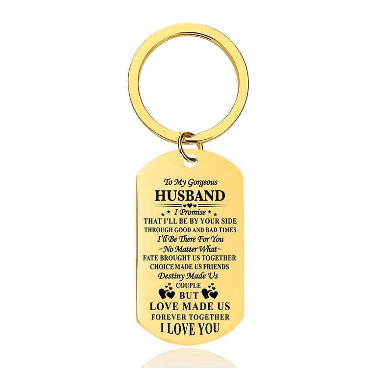 To My Husband - I'll Be By Your Side Through Good And Bad Time - Inspirational Keychain - A915-Jolura