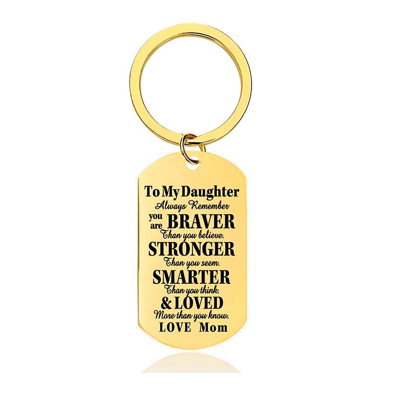 Mom To Daughter - Always Remember You Are Braver Than You Believe - Inspirational Keychain - A918-Jolura