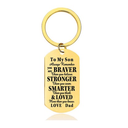 Dad To Son - Always Remember You Are Braver Than You Believe - Inspirational Keychain - A918-Jolura