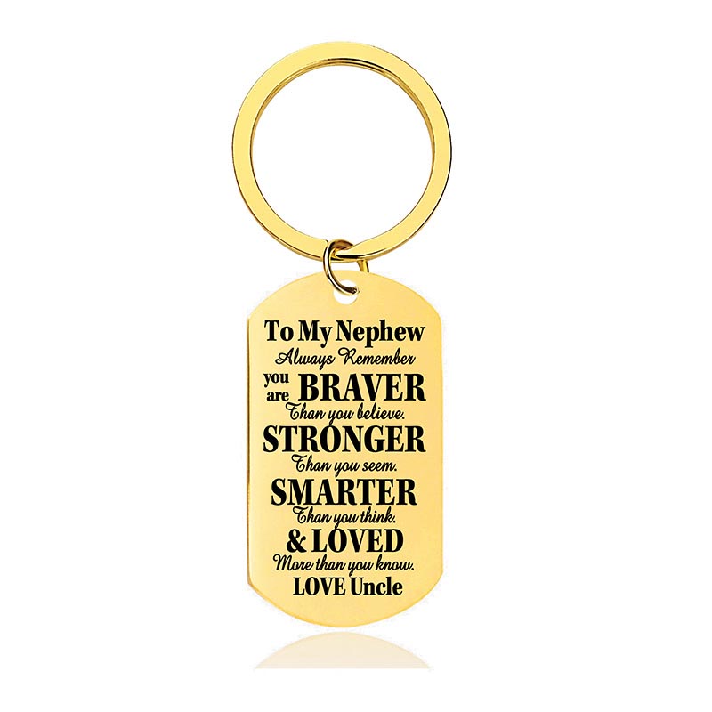 Uncle To Nephew - Always Remember You Are Braver Than You Believe - Inspirational Keychain - A918-Jolura