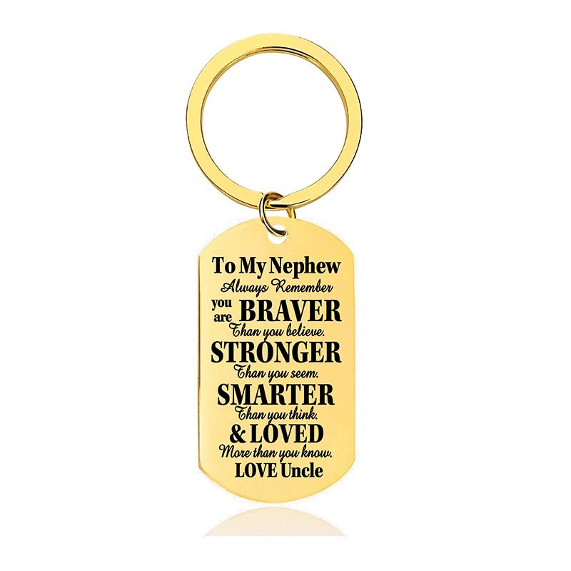 Uncle To Nephew - Always Remember You Are Braver Than You Believe - Inspirational Keychain - A918-Jolura