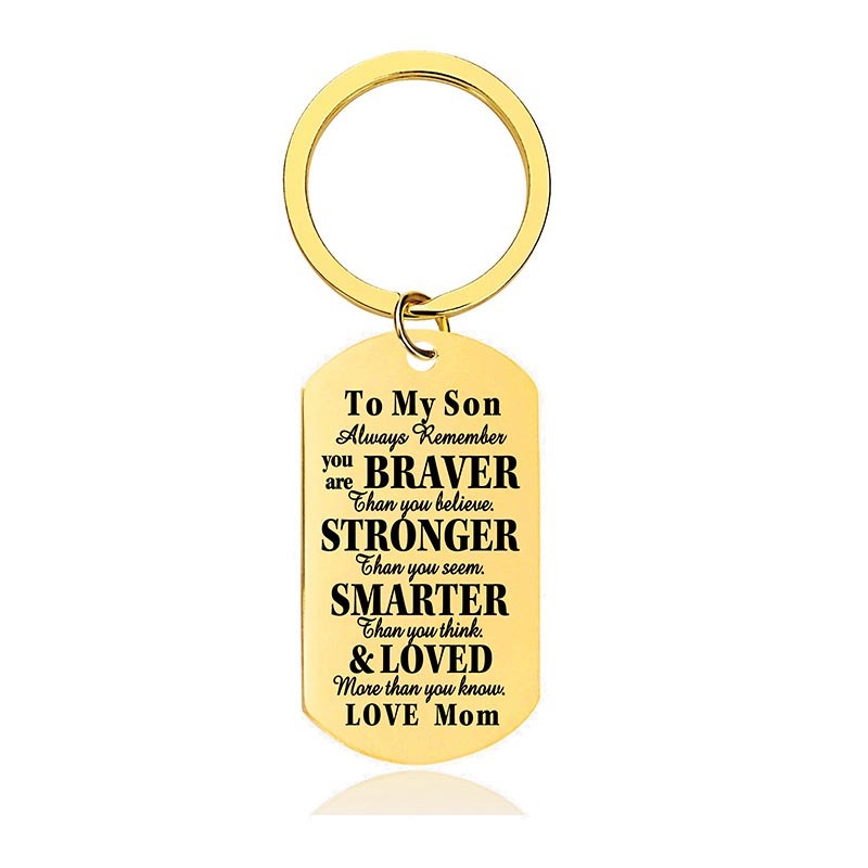 Mom To Son - Always Remember You Are Braver Than You Believe - Inspirational Keychain - A918-Jolura