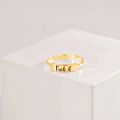 Fuck It Dainty Bar Ring-Jolura