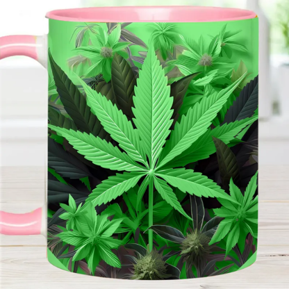 Pink Stoner Chick - Weed Accent Mug-Jolura