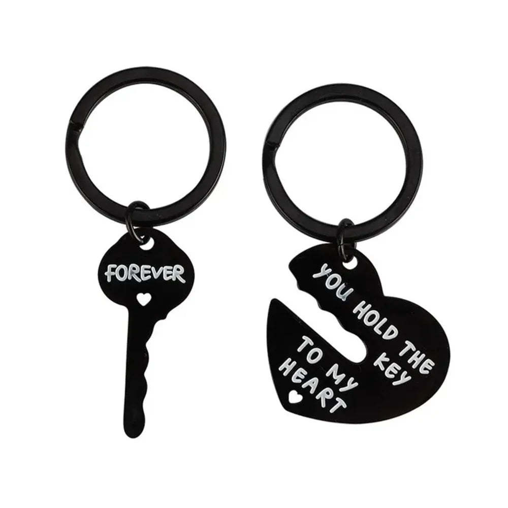 Heart Lock & Key Keychain Set – Stainless Steel Couple Gift – 2pcs Set
