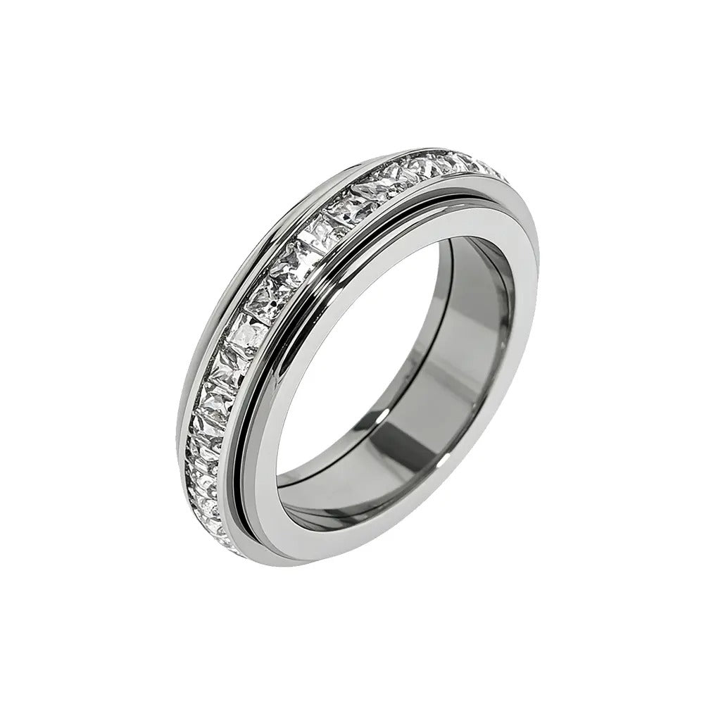 Spinner Fidget Band Rings for Stress Relief and Wedding Promise