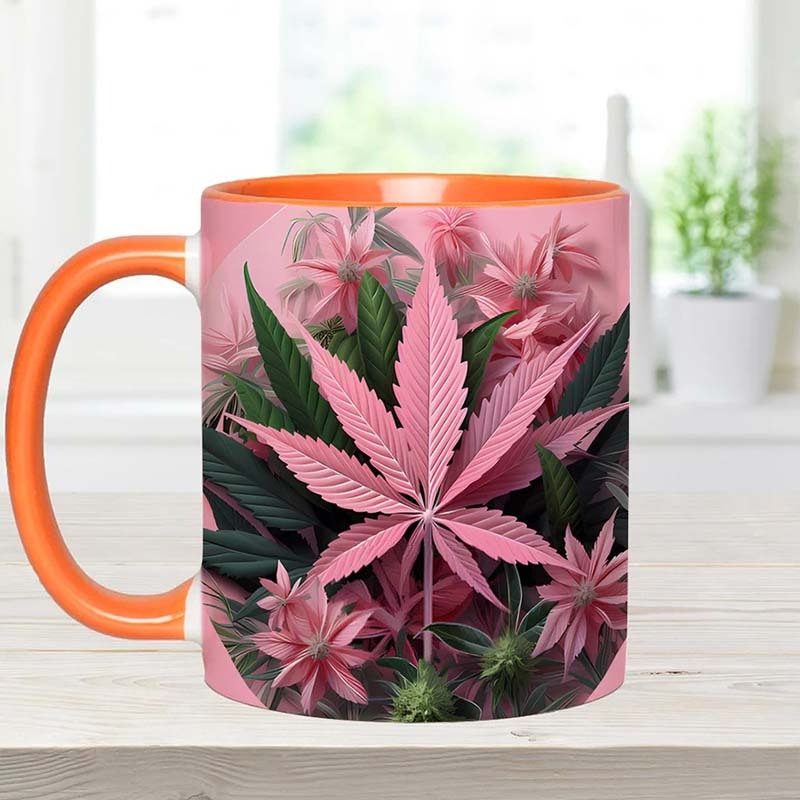 Pink Stoner Chick - Weed Accent Mug-Jolura