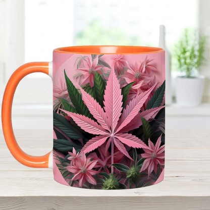 Pink Stoner Chick - Weed Accent Mug-Jolura