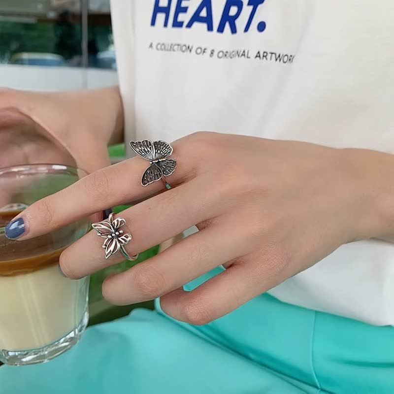 🦋 Sterling Silver Vintage Butterfly Ring-Jolura