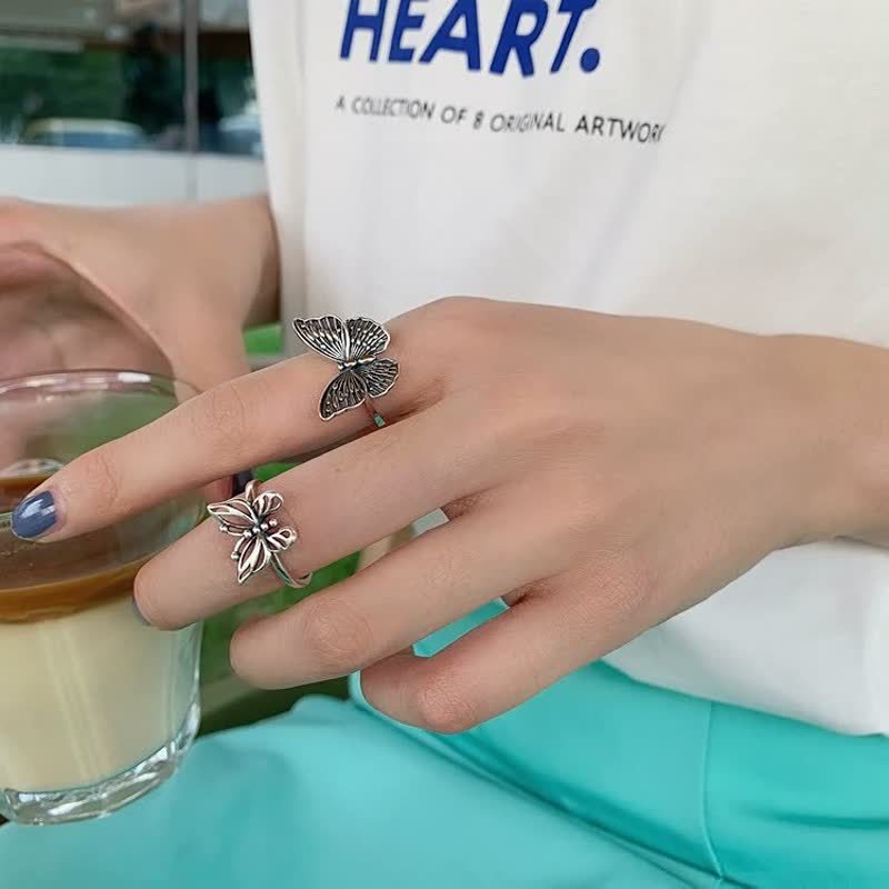 🦋 Sterling Silver Vintage Butterfly Ring-Jolura