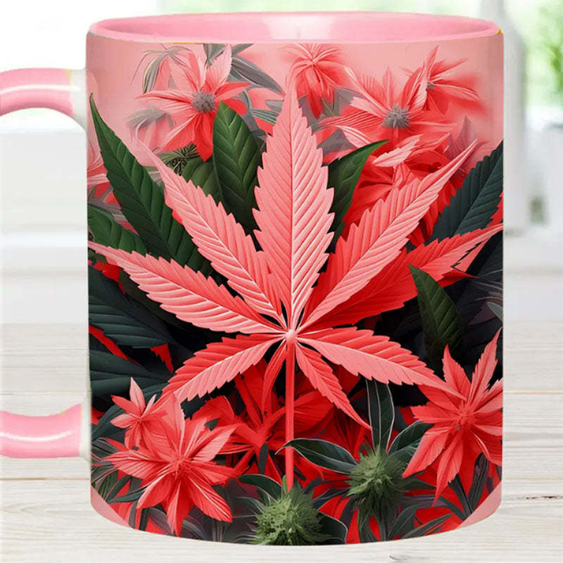 Pink Stoner Chick - Weed Accent Mug-Jolura