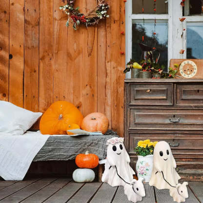 Halloween Ghost Walking Dog Statue-Jolura