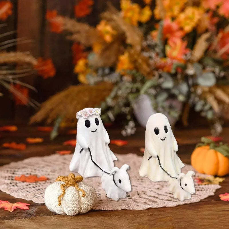 Halloween Ghost Walking Dog Statue-Jolura